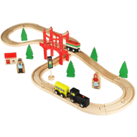 Set trenulet Wooden Train 37 piese